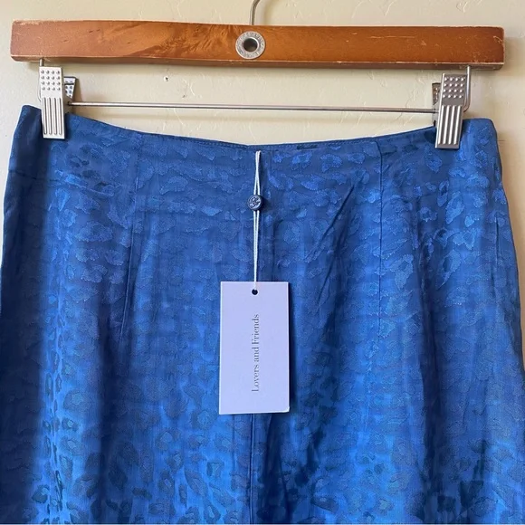 Lovers + Friends Regina Jacquard Leopard Pant in Blue NWT - Picture 6 of 14